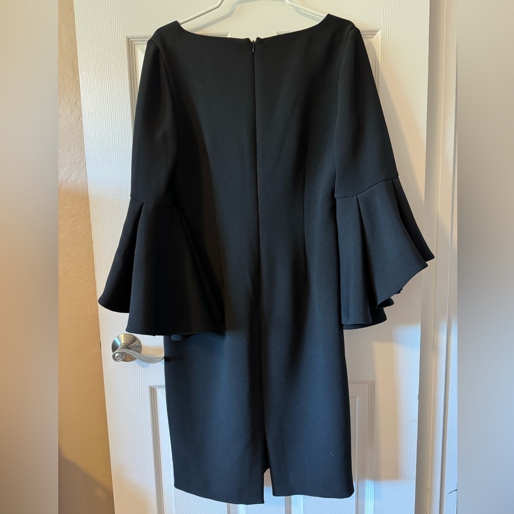Badgley Mischka Midi Black Dress Women Size 12 - Picture 2 of 8